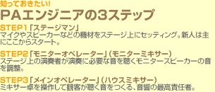 知っておきたい!PAエンジニアの3ステップ
