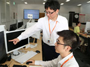研修はスキルに合わせ、焦らずじっくり学べるように設定。サイボウズ社のさまざまな製品を覚えるために、期間はしっかりとご用意しています。一つ一つしっかり覚える時間がありますので、自分のペースで学んでいけます。