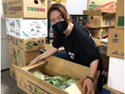 野菜や果物を仕分けし、出荷準備を整える作業です。おいしい野菜の見分け方も覚えられます。一日の流れ/午前中は、当日配送する分を仕分け&梱包。午後は少しゆったりで次の日分の野菜の仕分け・梱包をします。